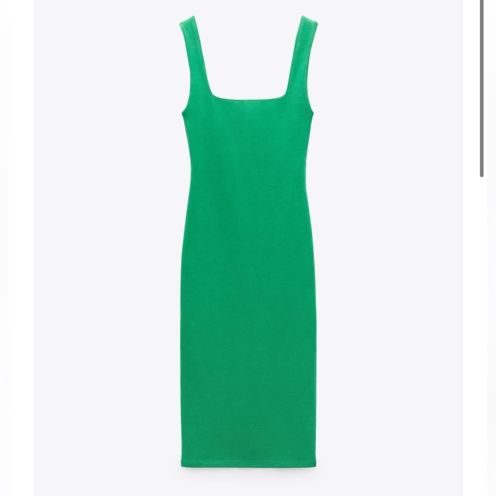 Zara fitted squared neckline dress